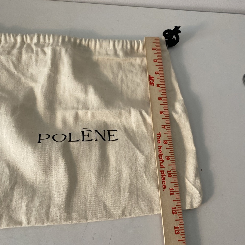 Poléne Dust Bag Cream/Ivory w/ Black Drawstring Logo COTTON Medium 14x12 EUC - Picture 5 of 7